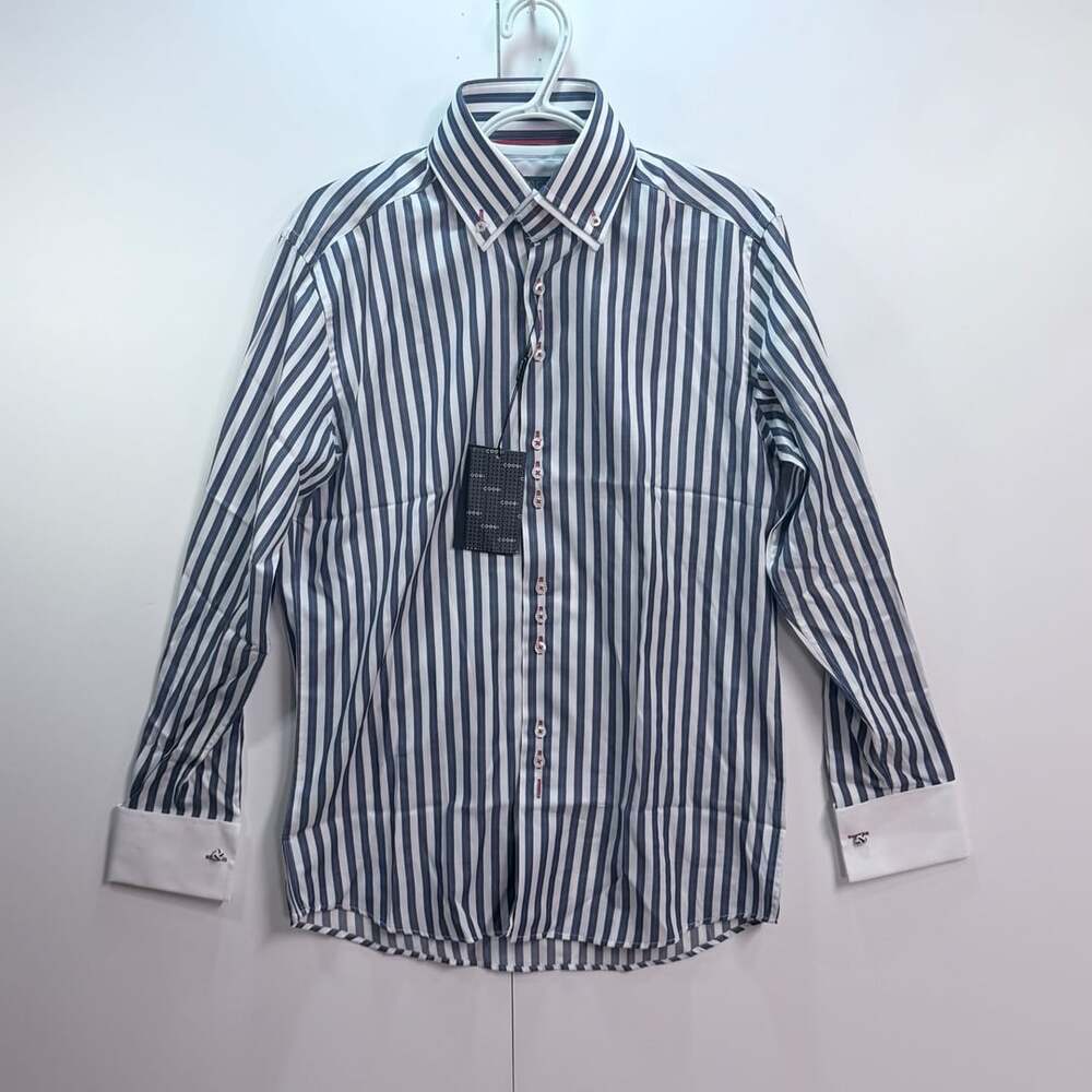 Coogi Men's Striped Long Sleeve Button Down Dress Shirt Size 14.5 32/33